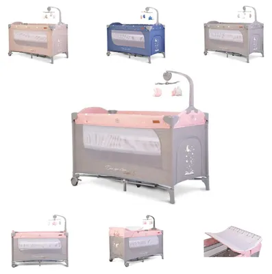 Produktbild von Cangaroo Reisebett Once upon a time Laufstall zwei Ebenen Matratze Wickelauflage rosa