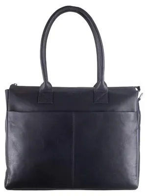 Image de GREENBURRY Cuir serviette sac d'ordinateur portable pour ordinateur portable Fiorentina Business Shopper Black noir