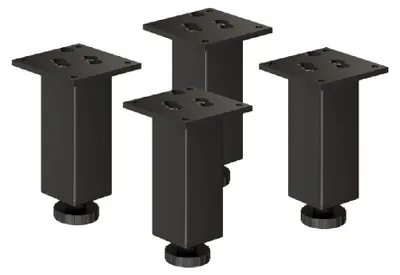 Produktbild von 4er Set sossai Höhenverstellbare Aluminium Möbelfüße 150mm in Schwarz Schrankfüße Sockelfüße