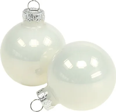 Produktbild von Weihnachtskugel 4cm Weiß Glänzend Set 24 Stück Christbaumdeko Glaskugeln