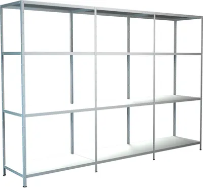 Produktbild von Steck-Grund-/ u 2 Anbauregale, 12 Böden, 1800x2600x500, weiß