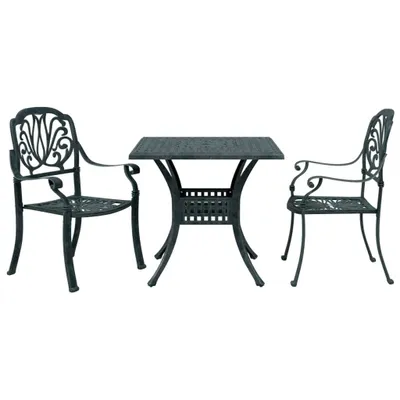 Obrázek produktu pro vidaXL 3dílný bistro set zelený litý hliník