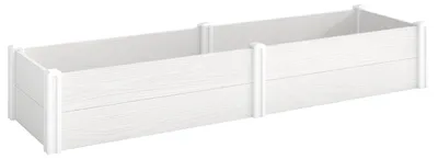 Produktbild von Hochbeet Kunststoff, Steckbar Pflanzbeet mit DIY-Montage Frühbeet 197 x 54 x 33 cm Weiß