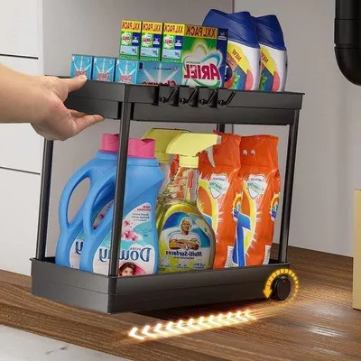 Obrázek produktu pro Černá multifunkční police do koupelny