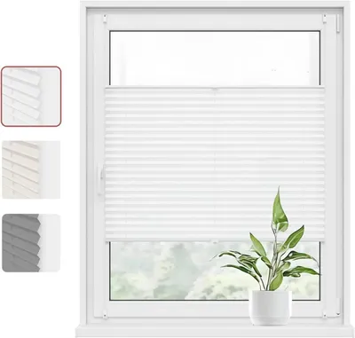 Produktbild von WOLTU Plissee Klemmfix ohne Bohren Easyfix Weiß, 85x130