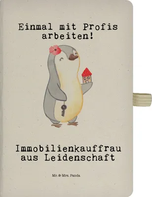 Produktbild von Mr. & Mrs. Panda notizbuch Immobilienkauffrau Leidenschaft - Transparent - Geschenk, Ausbildung, Journal, Skizzenbuch, A5 Kariert, Immobilienmaklerin, Kladde, Spruch