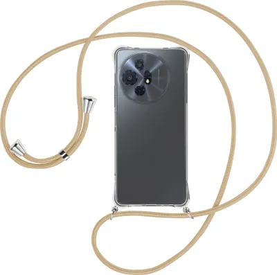 Produktbild von Handykette Backcover-Schutzhülle mit Band (Metall silberfarben) für TCL 50 XL Nxtpaper 5G - caramel