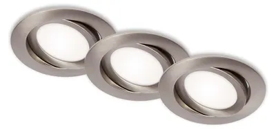 Obrázek produktu pro Sada 3 otočných LED vestavných svítidel IP23 7W stříbrný plast Briloner