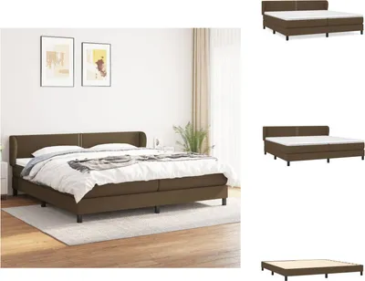 Obrázok produktu pre vidaXL Box spring posteľ s matracom tmavohnedá látka 200x200 cm - Postele a rámy postelí