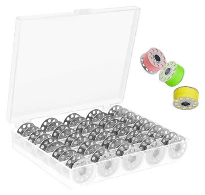 Nähmaschinenspulen, 25 Stück, Metall, mit Box