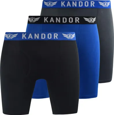 Produktbild von Kandor - "Bambuso" Boxershorts für Herren(3er-Pack) BG1727 (M) (Schwarz/Blau)