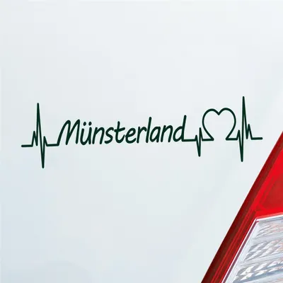Produktbild von Auto Aufkleber Münsterland Puls Herzschlag mit Ferien Region Motiv 19x5 cm Dunkelgrün Sticker Heckscheibenaufkleber
