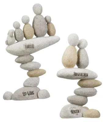 Productafbeelding van Gilde decoratieobject, familie, paar, "Gezinsgeluk", tekst, kunsthars, grijs, L. 4,5 cm, B. 14 cm, H. 17,5 cm 58220 4063387582206 2 stuks (2-voudig assortiment)