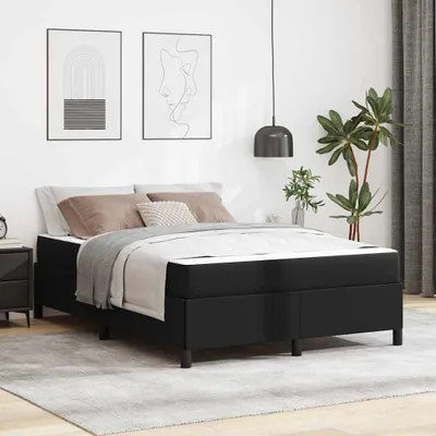 Zdjęcie produktu dla Maison Exclusive – rama łóżka z materacem, czarna, 140 x 190 cm, materiał