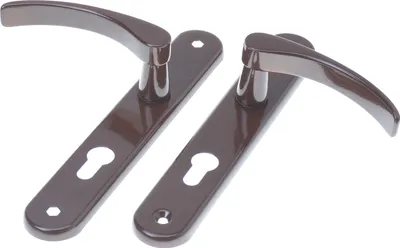 Produktbild von Aqbau® Türdrückerset Langschild Braun | Türdrücker | Türklinke | Türgriffe | Türbeschlag VL (PZ Profilzylinder)