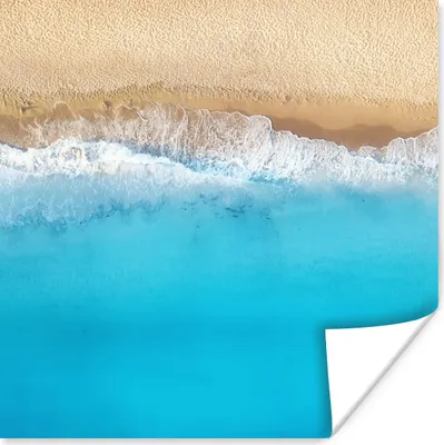 Produktbild von MuchoWow® Poster Strand - Wasser - Blau 50x50 cm - Wohnzimmerdekoration