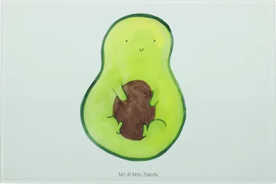 Produktbild von Mr. & Mrs. Panda Glasschneidebrett Avocado Kern - Weiß - Geschenk, Frucht, Schneidebrett Glas, Hackbrett, Pflanze, schneidunterlage, Spruch Leben, Schneidbrett, glücklich