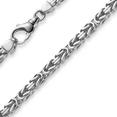 Produktbild von 5mm Königskette Kette Halskette aus 585 Gold Weißgold, 60cm, Herren