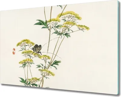 Produktbild von Coloray Herdabdeckplatte 80x52 cm Schneidebrett Kochplattenabdeckung Küchenbrett Hackbrett - Zweige der Blumen