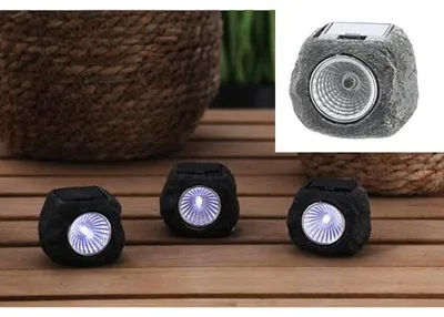 Obrázek produktu pro LED solární světlo měnící barvu ve vzhledu kamene Výška 11 cm
