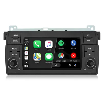 Produktbild von Linux Autoradio für BMW 3er E46 (1999–2004) | Kabelloses CarPlay & Android Auto, Bluetooth 5.0, EQ, Lenkradsteuerung