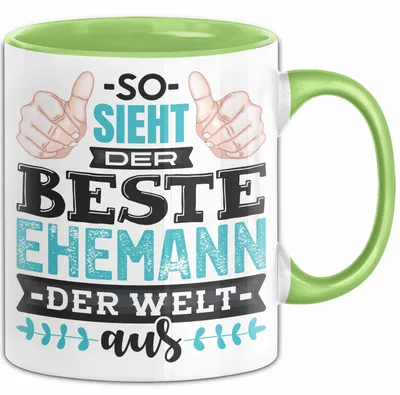 Produktbild von Witzige Tasse Geschenk So Sieht Der Beste Ehemann Der Welt Aus (Grün)