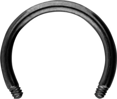 Produktbild von Ohrpiercing, Nasenpiercing, Septum Piercing Titan Hufeisenring ohne Kugel Schwarz Innendurchmesser: 8mm + Stabstärke: 1,2mm