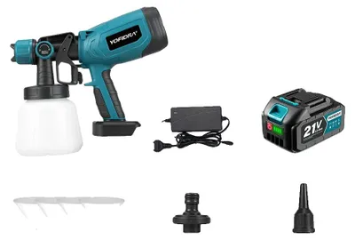 Obrázek produktu pro Elektrická stříkací pistole, objem 1000 ml, otáčky 66 000 ot./min, 1 baterie