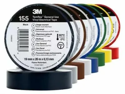 Image de Temflex 155 19X20 Ruban isolant 19MM 20M PVC MIX Multicolore
