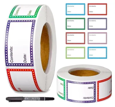 Produktbild von Gefrieretiketten Zum Beschriften 400 Stück 25 x 40 mm Abziehbare Gefrieretiketten für Lebensmittel, Gefrierschrank, Marmeladengläser,