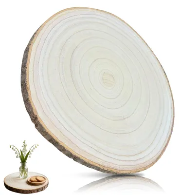 Holzscheiben 30-35 cm, Baumscheibe mit Rinde, rund, 2 cm dick, für DIY