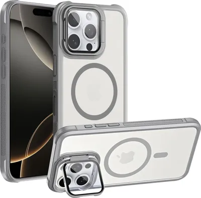 Zdjęcie produktu dla Etui ochronne do iPhone'a 16 Pro Max, kompatybilne ze składaną szklaną podstawką ochronną na aparat MagSafe