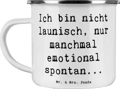 Produktbild von Mr. & Mrs. Panda Teetasse Spruch Emotionen ausdrücken - Weiß - Geschenk, Pott, Emaille Tasse, Haferl, ermutigend, Vertrauem, liebevoller Gruß, Hoffnung, Zuversicht, Trost