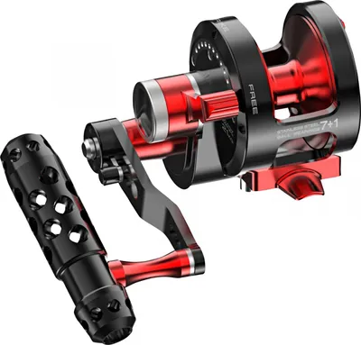 Produktbild von Angelrolle Darkside 2-Speed für Wallerfischen Linkshand 21 kg Bremskraft Modell LH-6002