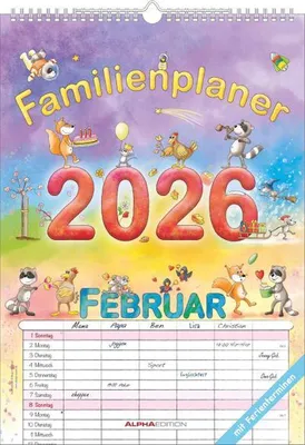 Produktbild von Familienplaner Cartoon 2026 - Familienkalender A3 (29,7x42 c