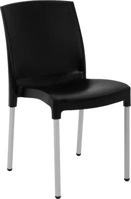 Produktbild von Bolero Bistrostühle mit Ablaufloch Kunststoff schwarz (4 Stück)