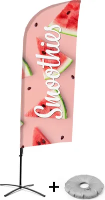 Produktbild von Showdown Displays Beachflag Alu Wind Komplett-Set Smoothies Wassermelone Kreuzständer