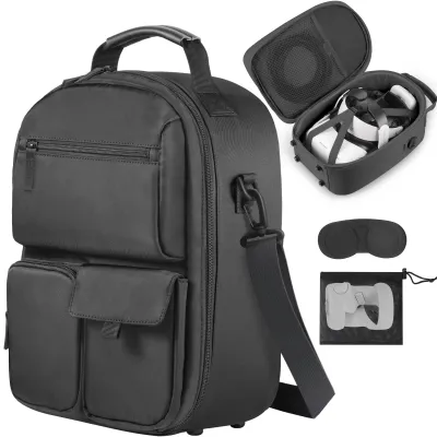 Produktbild von Tragetasche für Meta Quest 3/Quest 3S/Oculus Quest 2, Hartschalenkoffer kompatibel mit Oculus Quest 3 Headset, Quest Pro, VR All-in-One Gaming Headset