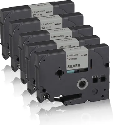 Produktbild von Print-Klex 5x Schriftband kompatibel kompatibel mit Brother TZ931 TZE-931 P-Touch 300 SP P-Touch 310 CC P-Touch 310CC P-Touch 340 C P-Touch 340C P-Touch 350 P-Touch 3600 P-Touch 540 C P-Touch 540C P-Touch 550 Ptouch 12mm x 8M S-B B-S