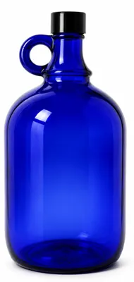 Glasflasche 2 L blau mit Schraubverschluss, selbstbefüllbar