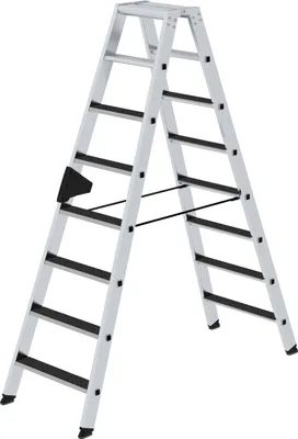 Produktbild von Stufen-Stehleiter beidseitig begehbar mit clip-step R13 2x8 Stufen