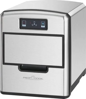 Produktbild von Eiswürfel-Maker mit Touch-Bedienung und Edelstahl-Gehäuse - Schnelle Eiswürfel in 3 Größen
