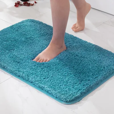 Immagine prodotto di Tappeto da bagno, tappetino antiscivolo, colore turchese, 60x90 cm, in microfibra