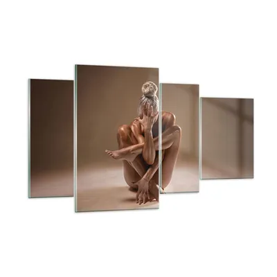 Produktbild von Bilder auf glas - 4 Teile - Nackt Frau Figur - 120x70cm - Glasbilder - Wandbilder - Bilder - zum Aufhängen bereit - Wanddekoration aus Glas - Glas Bilder - Wandbild auf Glas - GDL120x70-4775