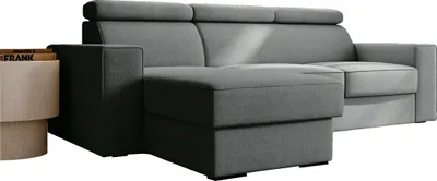 Produktbild von Ecksofa mit Schlaffunktion und Bettkasten - Universelle Ottomane, Couch für Wohnzimmer, Schlafsofa Sofagarnitur Sofa Eckcouch L-Form Wohnlandschaft - 249x98x165 cm - ROSALINE (Grau - Inari 91)