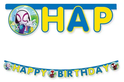 Image de Guirlande de lettres Happy Birthday Spidey 200cm