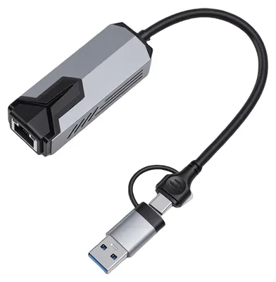 Zdjęcie produktu dla Obsługa adaptera Ethernet 5G dla systemu Windows 10 11. Szybki transfer USB i adapter sieciowy typu C do RJ45.