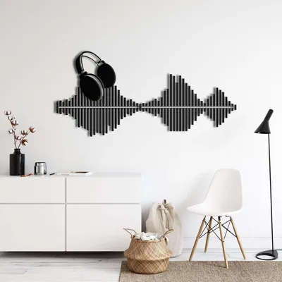 Obrázok produktu pre Wallity, elegantné kovové doplnky na stenu, čierna farba, 60 x 28 cm | 100% kov