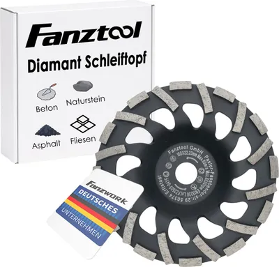 Image de FANZTOOL Meule diamantée abrasive 180 mm x 22,2 mm, pour chape, asphalte, crépi, effet turbo-aspirant