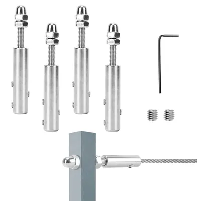 Imagen del producto de Juego de 4 tensadores de acero inoxidable para cable de 4 mm
